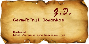 Germányi Domonkos névjegykártya